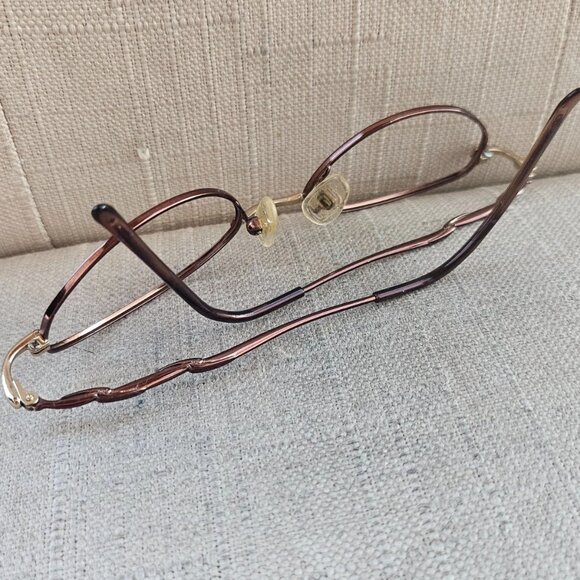 Vintage Kirkland Signature Eyeglasses Frame Brown/Gold Tone Glasses Made Italy - Picture 8 of 13